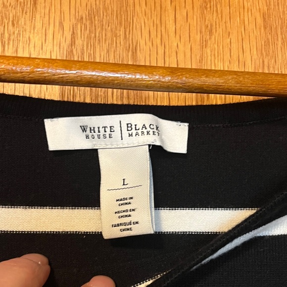 White House Black Market Black and White Striped Tunic - Picture 2 of 9